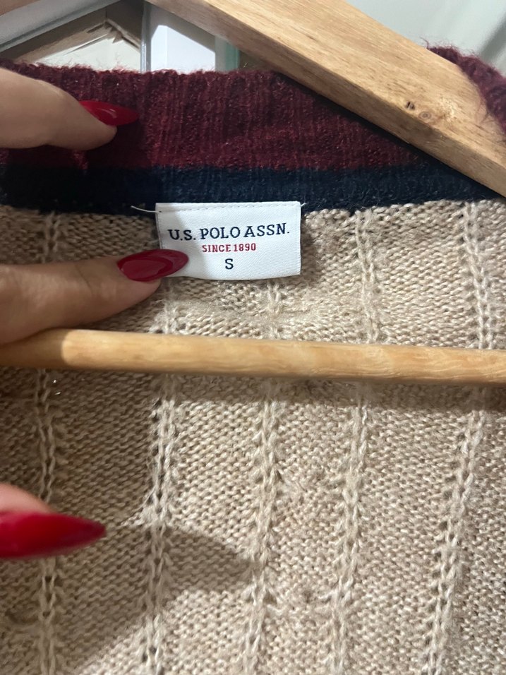 US. Polo Uzun Kol Triko Kadın Hırka - Görsel 4