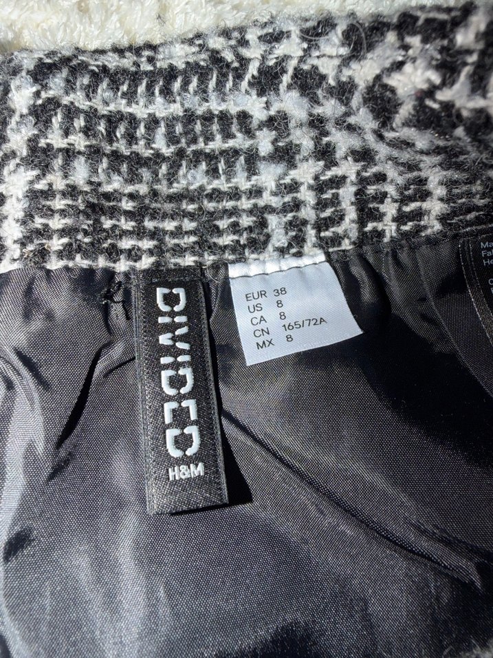 Düğmeli Gri Ekose Mini Etek - Görsel 4