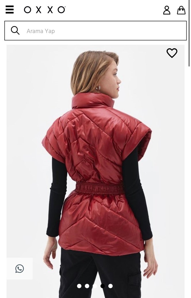 Bordo Kemerli Kısa Kadın Yelek - Görsel 2