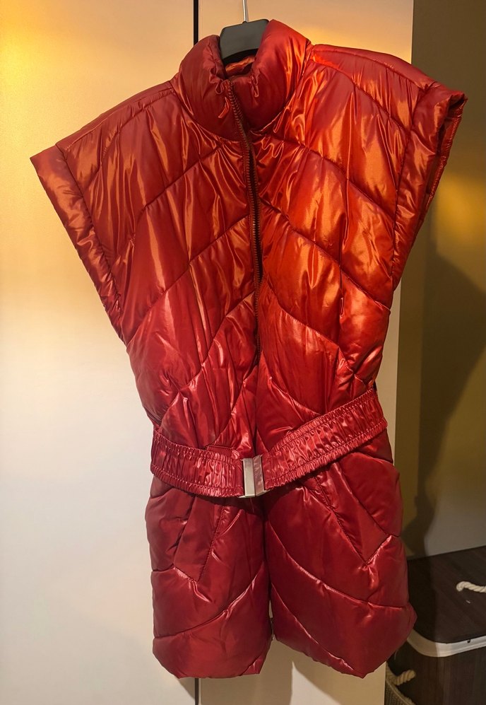 Bordo Kemerli Kısa Kadın Yelek - Görsel 4