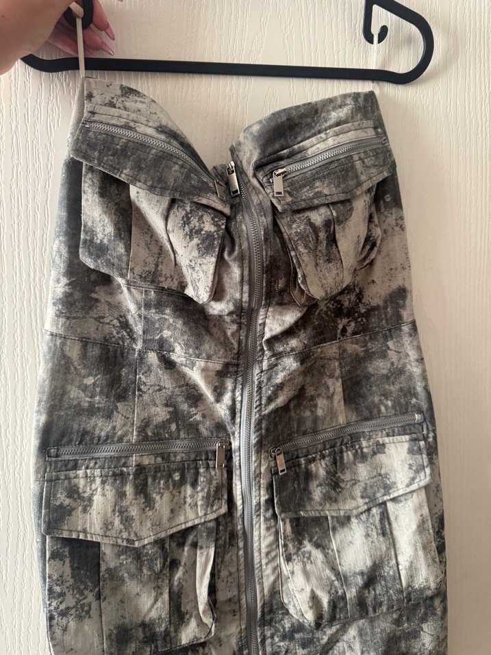 Gri Kamuflaj Desenli Kot Tulum - Görsel 2