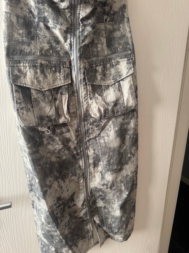 Gri Kamuflaj Desenli Kot Tulum - Görsel 3