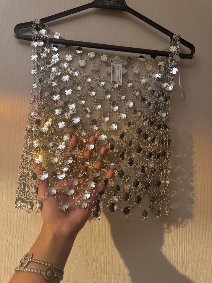 Parlak Zincir Detaylı Kadın Vücut Zinciri - Görsel 2