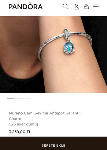 Pandora Ahtapot Charm