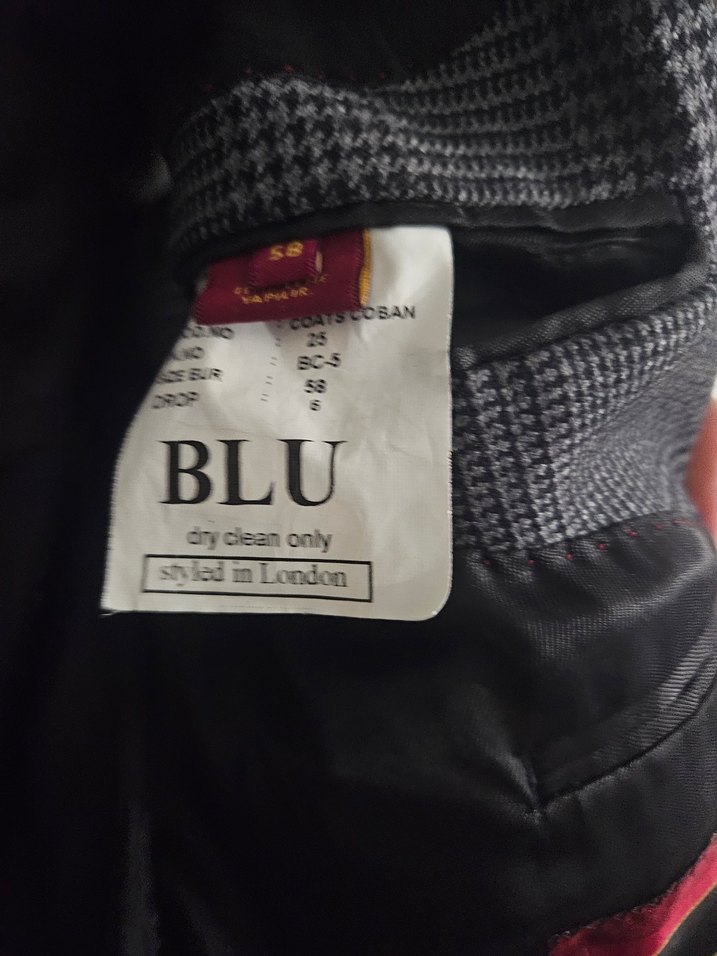 Blu marka gri çizgili erkek ceket - Görsel 4