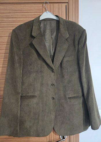 Blu haki yeşil  kadife Erkek Ceket - Görsel 2