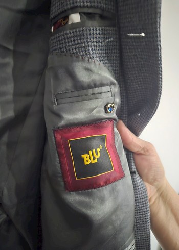 Gri Düğmeli Erkek Ofis Takım Elbise Ceketi - Görsel 3