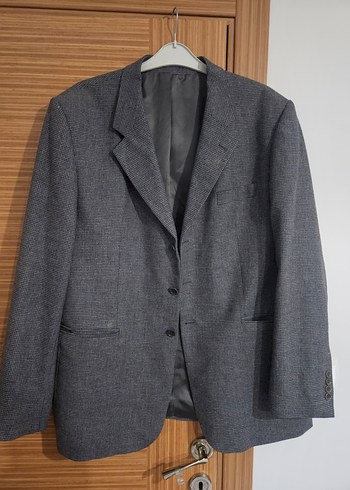 Gri Düğmeli Erkek Ofis Takım Elbise Ceketi - Görsel 2