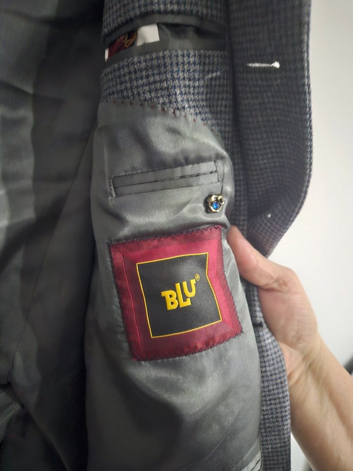 Gri Düğmeli Erkek Ofis Takım Elbise Ceketi - Görsel 3