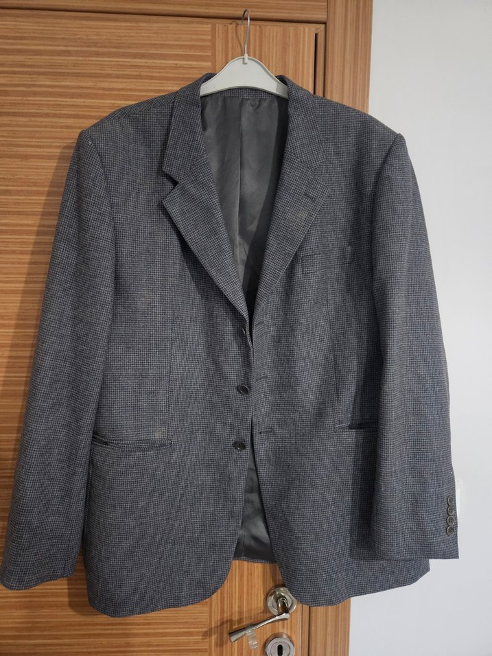 Gri Düğmeli Erkek Ofis Takım Elbise Ceketi - Görsel 2