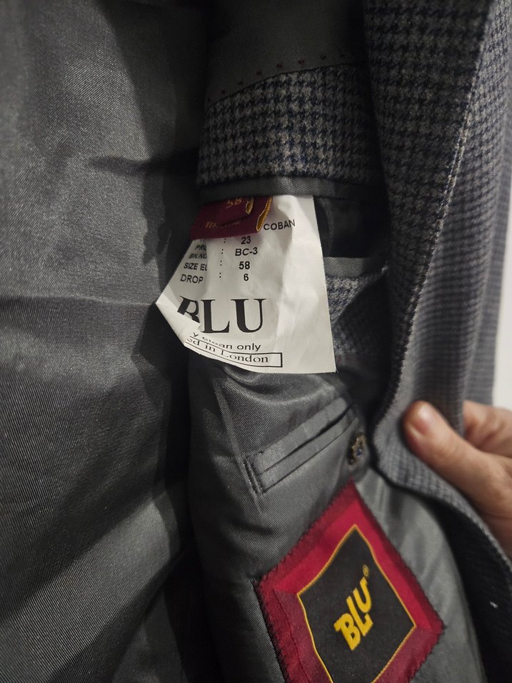 Gri Düğmeli Erkek Ofis Takım Elbise Ceketi - Görsel 4