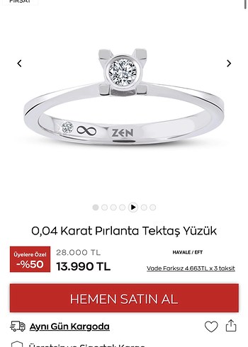 Parlak Taşlı Kadın Yüzük - ZEN - Görsel 2