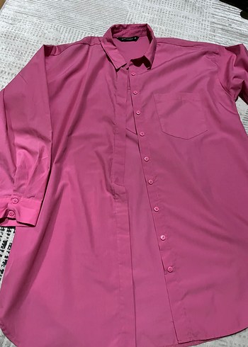 Pembe Düğmeli Uzun Kollu Gömlek - Görsel 4