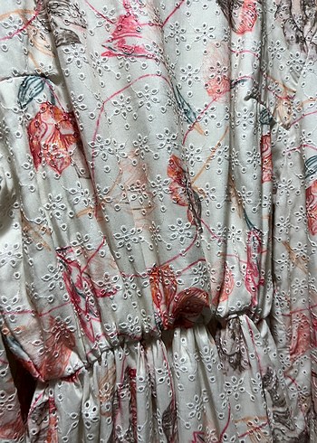 Çiçek Desenli Uzun Elbise - Görsel 3