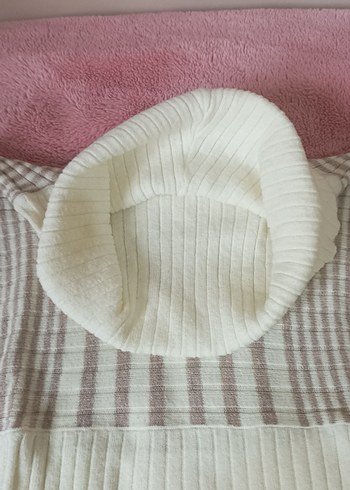 kadın yünlü beyaz badi - Görsel 3