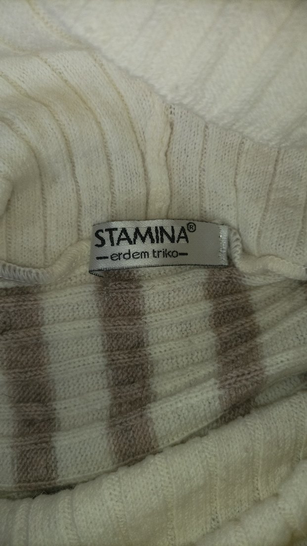 kadın yünlü beyaz badi - Görsel 4