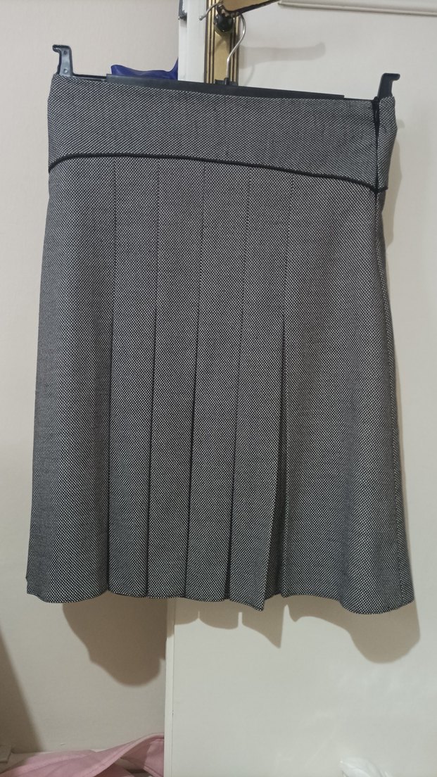 Gri Pilili Midi Kadın Etek - Görsel 4