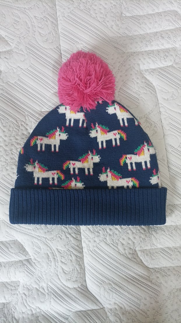 Renkli Unicorn Desenli Kız çocuk bere - Görsel 2