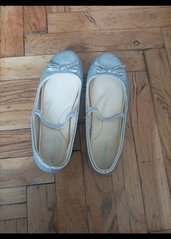 Kız Çocuk Gri Fiyonk Detaylı Babet - Görsel 2