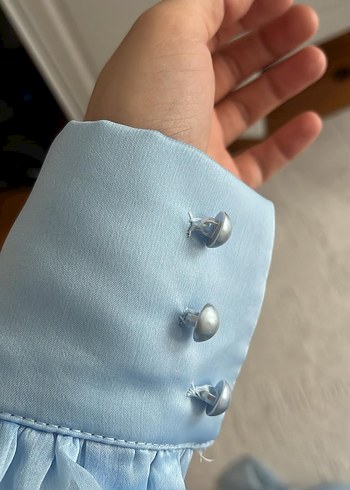 Düğmeli Mavi Kadın Kol Düğmeleri