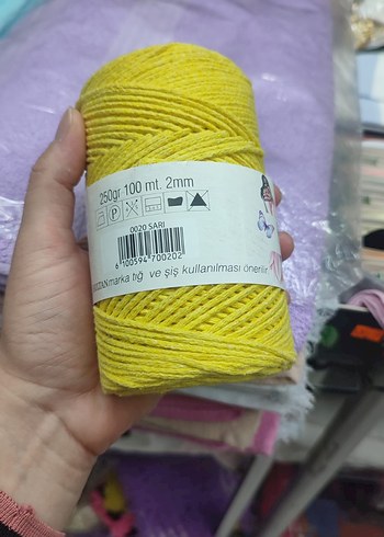 Sarı El İşi İpi 250gr 100mt 2mm