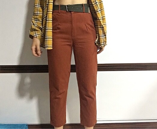 Kiremit rengi boyfriend pantolon