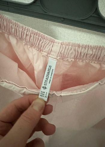 Stradivarius Pembe Rahat Kesim Kadın Kumaş Pantolon - Görsel 6