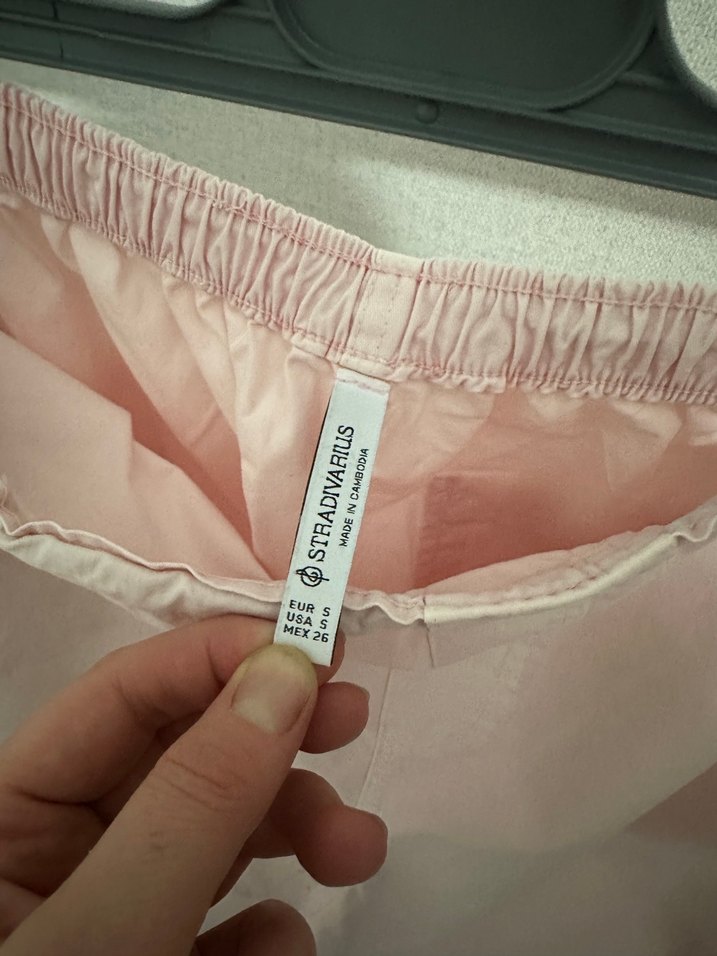 Stradivarius Pembe Rahat Kesim Kadın Kumaş Pantolon - Görsel 4