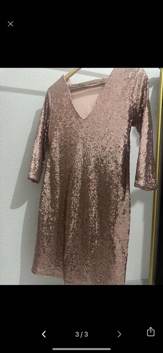 Simli Uzun Kollu Midi Abiye Elbise - Görsel 3