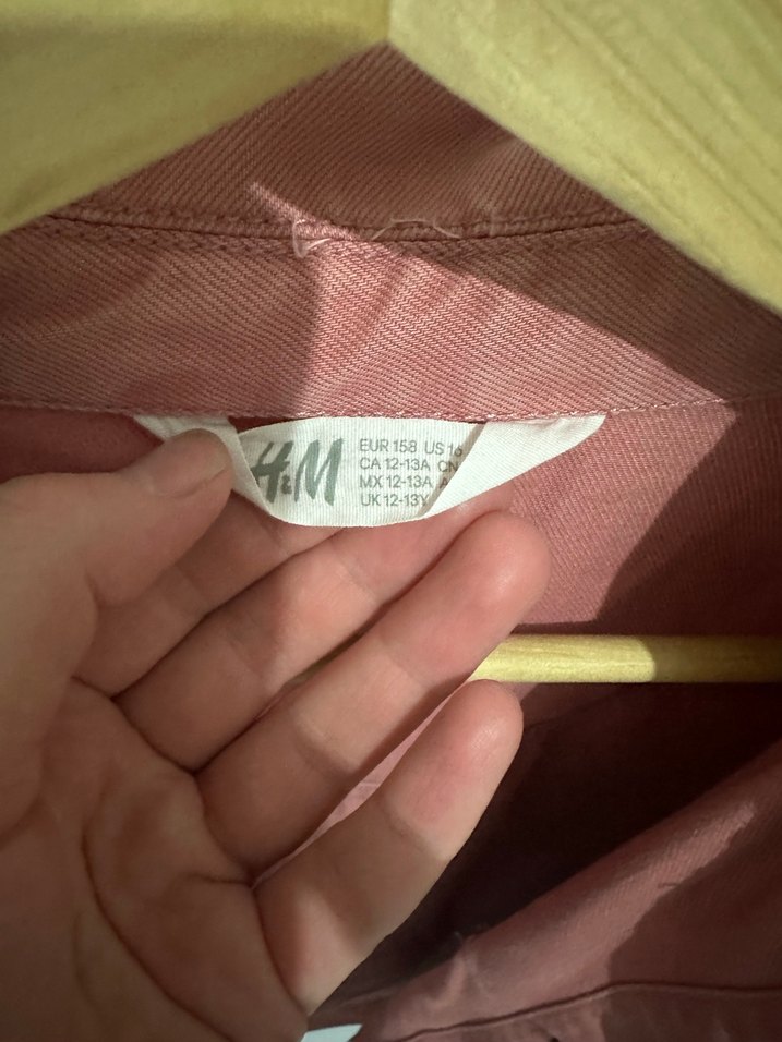 H&M Düğmeli Pembe Kadın Gömlek - Görsel 4