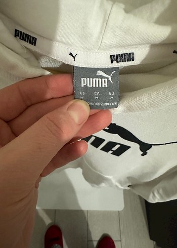 Beyaz PUMA Kapüşonlu Sweatshirt - Görsel 2