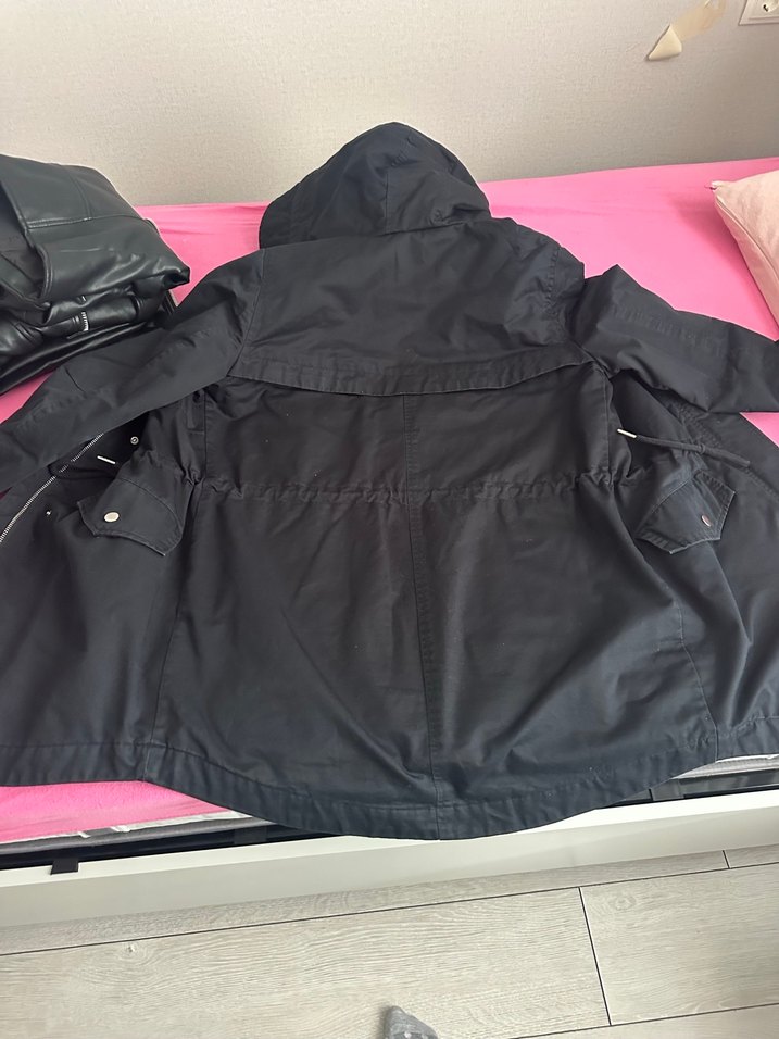 Siyah Düğmeli Günlük Kadın parka Ceket - Görsel 3