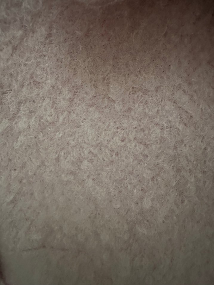 Toz Pembe buklet kumaş  Midi Kadın Kaban, Kürklü Detaylı - Görsel 3