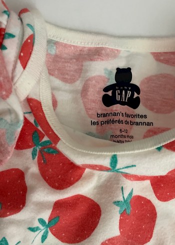 Kolsuz Çilek Desenli Bebek Kız Body - Görsel 2