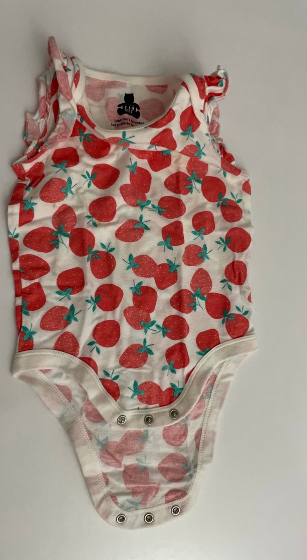 Kolsuz Çilek Desenli Bebek Kız Body - Görsel 3