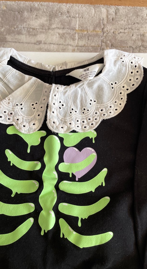 Kız Çocuk Gotik İskelet Desenli Takım - Görsel 2