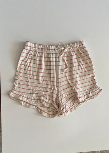 Çizgili Fırfırlı  Mini Şort - Görsel 2