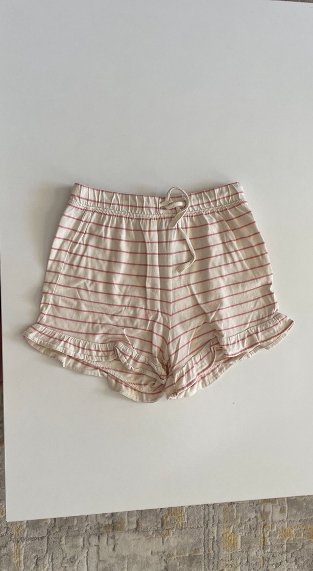 Çizgili Fırfırlı  Mini Şort - Görsel 2