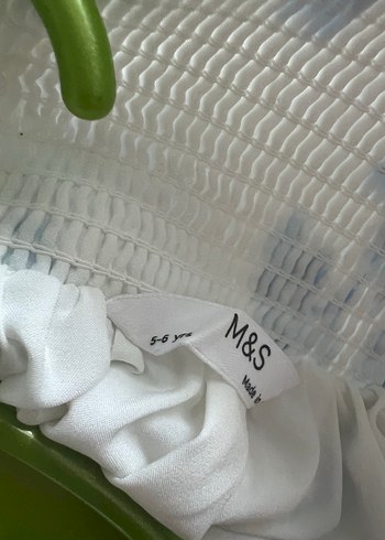 Marks & Spencer Mavi Çiçekli Beyaz kız çocuk elbise