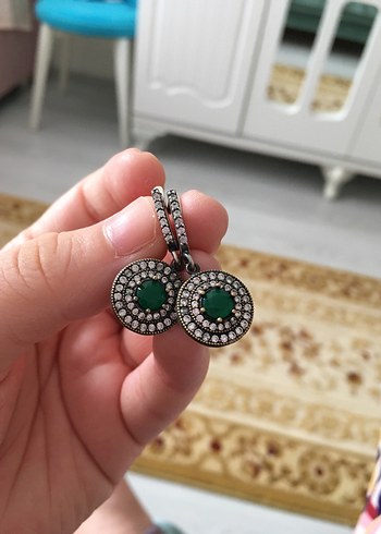 Beden yeşil Renk Yeşil Taşlı Kadın Takı Seti