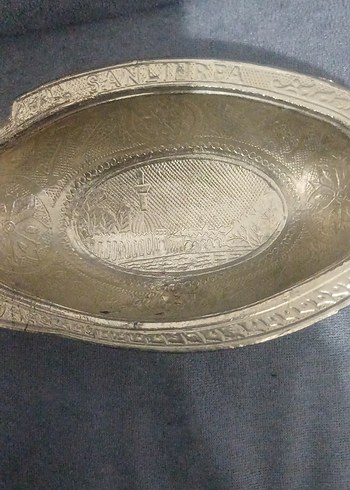 gumüş Renkli Yılan Desenli Klasik Tabak - Görsel 2