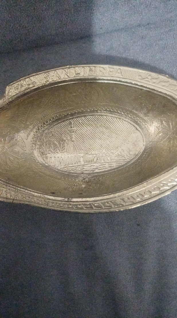 gumüş Renkli Yılan Desenli Klasik Tabak - Görsel 2