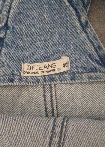 Kadın Gri Mavi Kot Tulum Midi Boy - Görsel 5