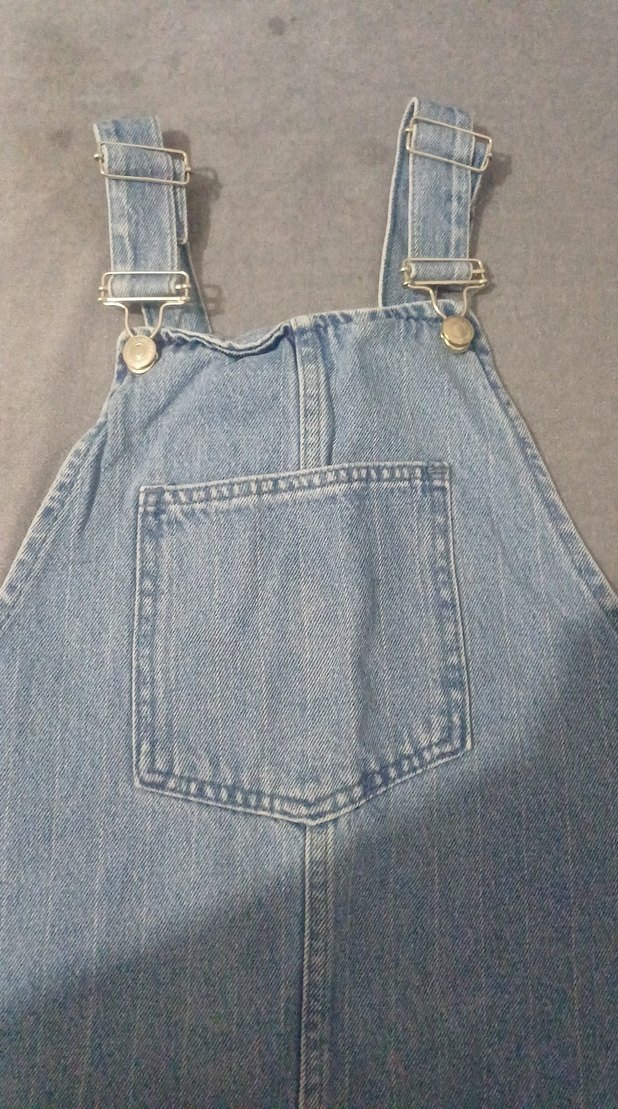 Kadın Gri Mavi Kot Tulum Midi Boy - Görsel 2