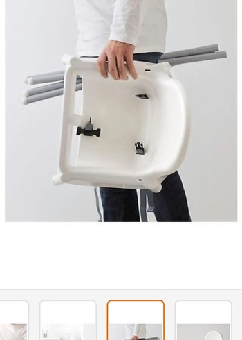 Ikea Beyaz ve Gri Çocuk Mama Sandalyesi