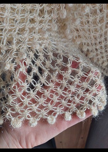 krem rengi çeyiz şalı - Görsel 4