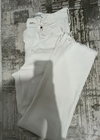 Kadın Beyaz Regular Fit Midi Boy Jean
