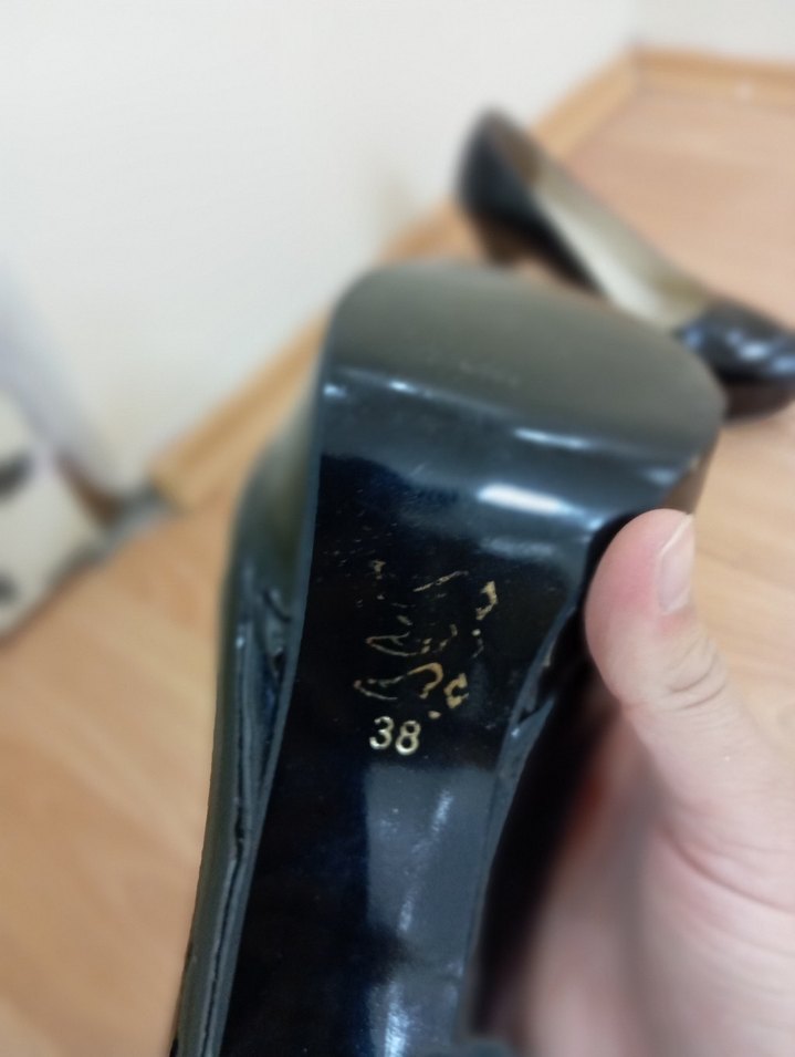 Siyah Parlak Yılan Desenli Stiletto - Görsel 3