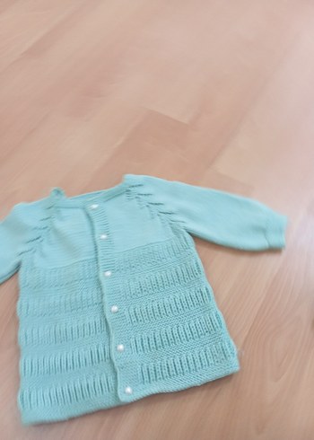 Kız Çocuk Turkuaz Triko Hırka - Görsel 2