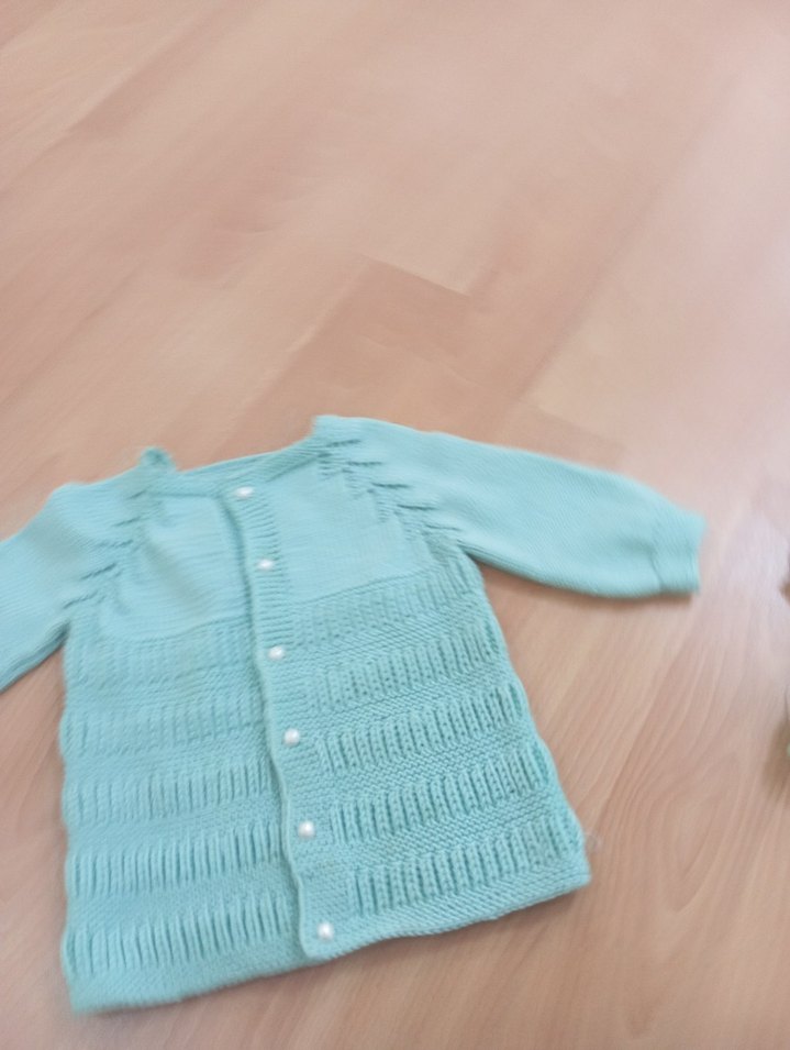 Kız Çocuk Turkuaz Triko Hırka - Görsel 2